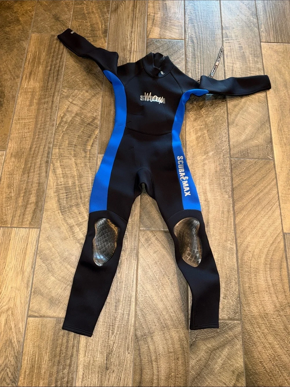 Scuba Max Black and Blue Neoprene One-Piece Wetsuit